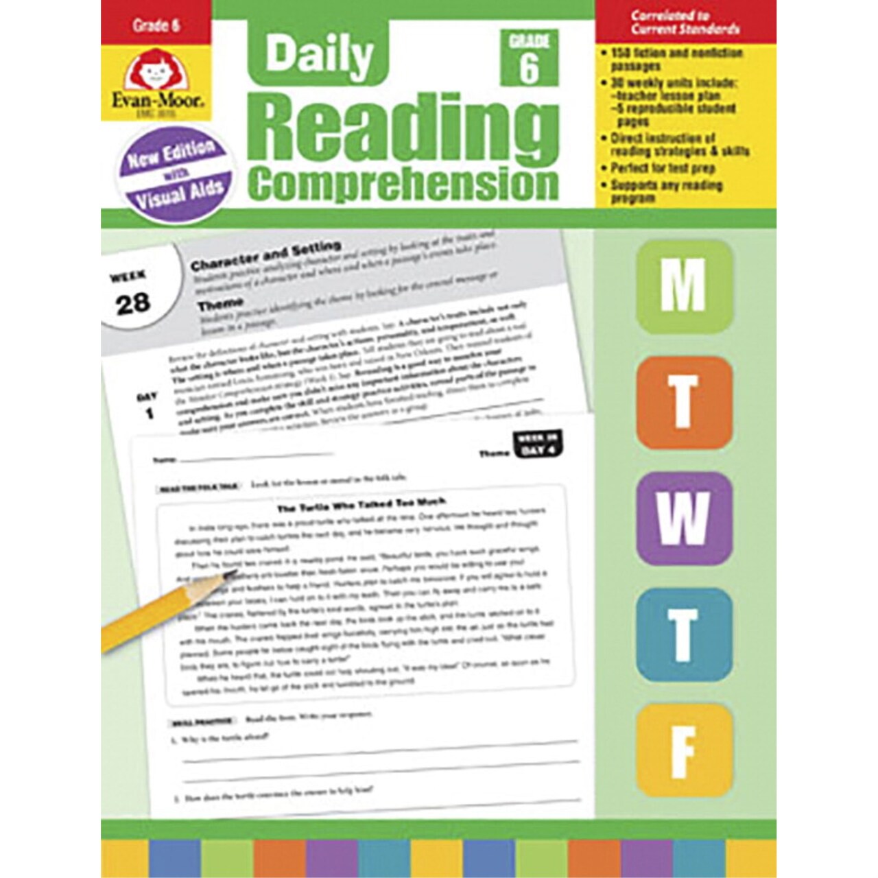 Evan-Moor Daily Reading Comprehension Book, Teacher's Addition, Grade 6